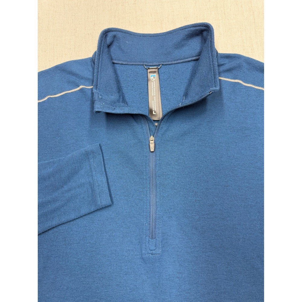 KUHL Mens Interceptr 1/4 Zip Pullover Blue Thumbholes Size Large